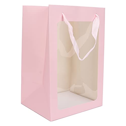 Papier-Geschenktüten, Große Papier-Süßigkeitstüten, Party-Geschenktüten aus Papier mit Offenem Fenster für Weihnachten, Geburtstage, Gastgeschenke (Rosa) von KENANLAN