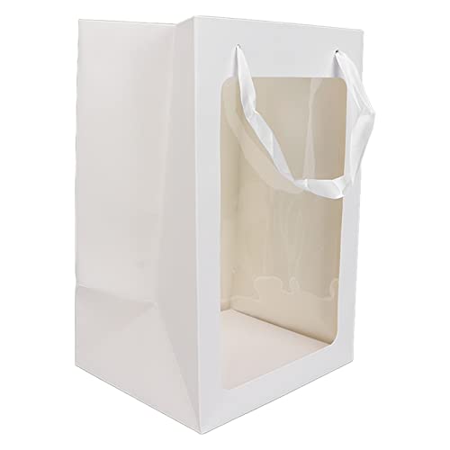 Papier-Geschenktüten, Große Papier-Süßigkeitstüten, Party-Geschenktüten aus Papier mit Offenem Fenster für Weihnachten, Geburtstage, Gastgeschenke (Weiß) von KENANLAN