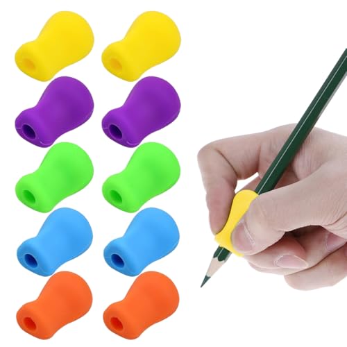 10 Stück Schreibhilfe für Stift Kinder, Silikon Ergonomische Schreiblernhilfe Grip, Silikon Schreibhilfe Schreibhilfen Set, Schreiben Haltungskorrektur Werkzeug für Kinder Erwachsener Handschrift von KENAV