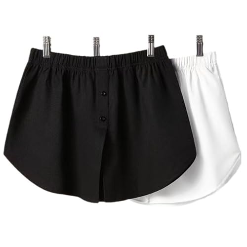 2 Stück Women's Mini Underskirt Shirt Extensions, Hemdverlängerung Damen, Lower Skirt Sweep Shirt Extension Skirt, Damen Mini Unterrock Lower, Hemd Verlängerung Rock mit Knöpfen von KENAV