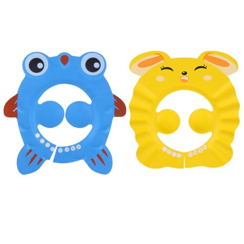 2 Stücke Duschhaube Kinder, Weiche Einstellbare Baby Duschhaube, Mit Ohrenschutz Die Gesicht und Augen vor Wasser und Shampoo Schützt, Baby Sicherer Shampoo Cap Verstellbarer von KENAV