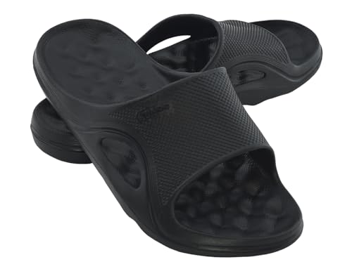 KENBO Badeschuhe Badelatschen Pantoletten Saunaschuhe Sandale Gr.37-49 Made in EU! (Black, EU Schuhgrößensystem, Erwachsene, Numerisch, M, 49) von KENBO