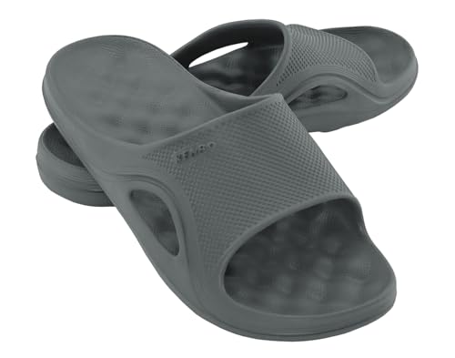 KENBO Badeschuhe Badelatschen Pantoletten Saunaschuhe Sandale Gr.37-49 Made in EU! (Grey, EU Schuhgrößensystem, Erwachsene, Numerisch, M, 47) von KENBO