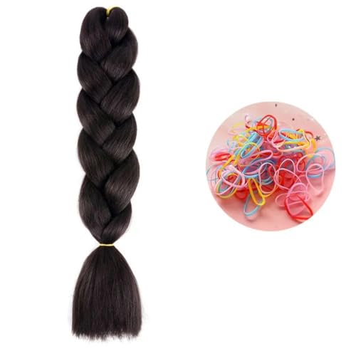 24 Zoll Jumbo Braids Extensions Synthetisches Flechthaar Afro Ombre Farbe Haar für Kinder Braid 2 24 Zoll 1 Stück von KENFHH