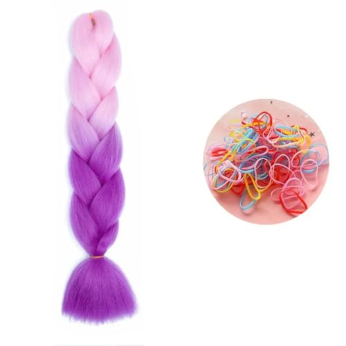 24 Zoll Jumbo Braids Extensions Synthetisches Flechthaar Afro Ombre Farbe Haar für Kinder Braid B42 24inch 1Stück von KENFHH