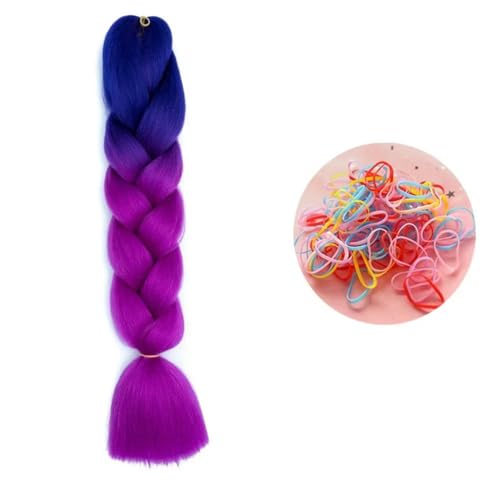 24 Zoll Jumbo Braids Extensions Synthetisches Flechthaar Afro Ombre Farbe Haar für Kinder Braid B46 24inch 1Stück von KENFHH