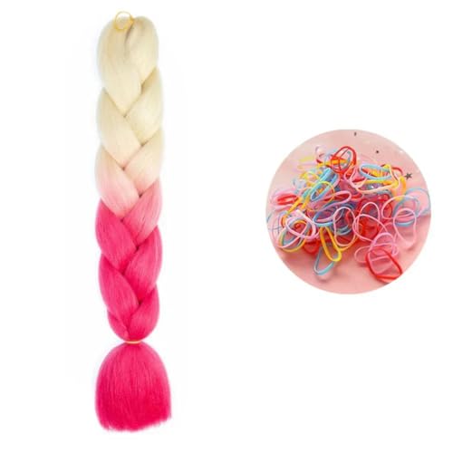 24 Zoll Jumbo Braids Extensions Synthetisches Flechthaar Afro Ombre Farbe Haar für Kinder Braid B48 24inch 1Stück von KENFHH