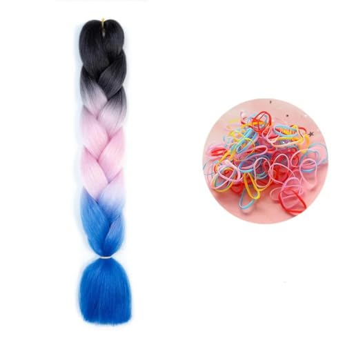 24 Zoll Jumbo Braids Extensions Synthetisches Flechthaar Afro Ombre Farbe Haar für Kinder Braid C1 24inch 1piece von KENFHH