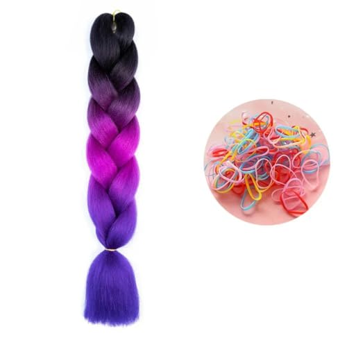 24 Zoll Jumbo Braids Extensions Synthetisches Flechthaar Afro Ombre Farbe Haar für Kinder Braid C10 24inch 1Stück von KENFHH