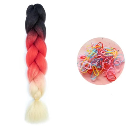 24 Zoll Jumbo Braids Extensions Synthetisches Flechthaar Afro Ombre Farbe Haar für Kinder Braid C16 24inch 1Stück von KENFHH