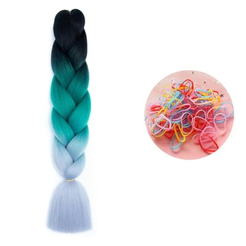 24 Zoll Jumbo Braids Extensions Synthetisches Flechthaar Afro Ombre Farbe Haar für Kinder Braid C18 24inch 1Stück von KENFHH