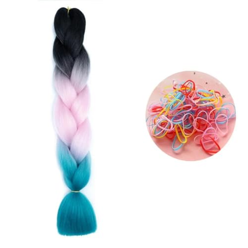 24 Zoll Jumbo Braids Extensions Synthetisches Flechthaar Afro Ombre Farbe Haar für Kinder Braid C2 24inch 1Stück von KENFHH