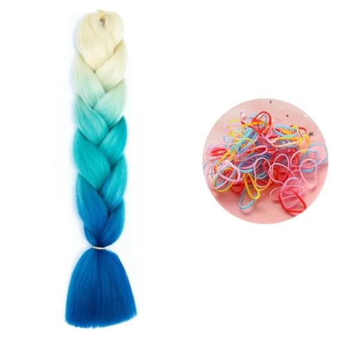 24 Zoll Jumbo Braids Extensions Synthetisches Flechthaar Afro Ombre Farbe Haar für Kinder Braid C24 24inch 1Stück von KENFHH