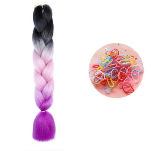 24 Zoll Jumbo Braids Extensions Synthetisches Flechthaar Afro Ombre Farbe Haar für Kinder Braid C3 24inch 1Stück von KENFHH