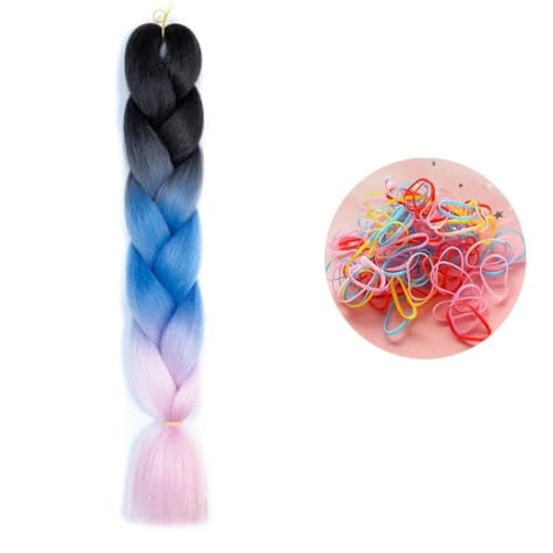 24 Zoll Jumbo Braids Extensions Synthetisches Flechthaar Afro Ombre Farbe Haar für Kinder Braid C4 24inch 1Stück von KENFHH