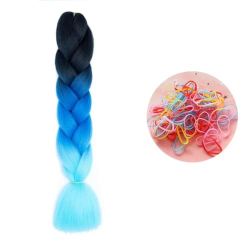 24 Zoll Jumbo Braids Extensions Synthetisches Flechthaar Afro Ombre Farbe Haar für Kinder Braid C9 24inch 1piece von KENFHH