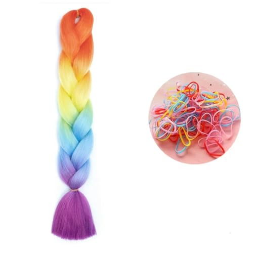 24 Zoll Jumbo Braids Extensions Synthetisches Flechthaar Afro Ombre Farbe Haar für Kinder Braid D4 24inch 1Stück von KENFHH