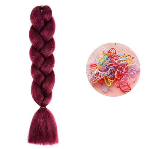 24 Zoll Jumbo Braids Extensions Synthetisches Flechthaar Afro Ombre Farbe Haar für Kinder Zopf A19 24inch 1Stück von KENFHH
