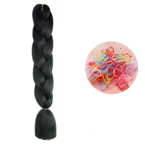 24 Zoll Jumbo Braids Extensions Synthetisches Flechthaar Afro Ombre Farbe Haar für Kinder Zopf B14 24inch 1Stück von KENFHH