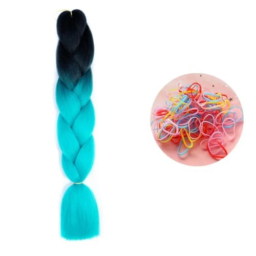 24 Zoll Jumbo Braids Extensions Synthetisches Flechthaar Afro Ombre Farbe Haar für Kinder Zopf B19 24inch 1Stück von KENFHH