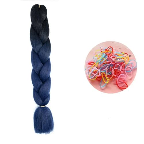 24 Zoll Jumbo Braids Extensions Synthetisches Flechthaar Afro Ombre Farbe Haar für Kinder Zopf B20 24inch 1Stück von KENFHH
