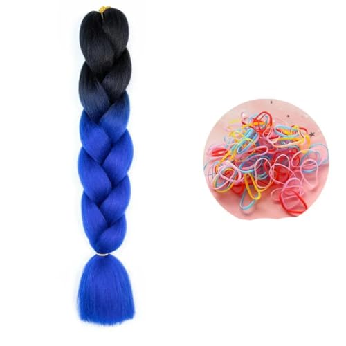 24 Zoll Jumbo Braids Extensions Synthetisches Flechthaar Afro Ombre Farbe Haar für Kinder Zopf B21 24inch 1Stück von KENFHH