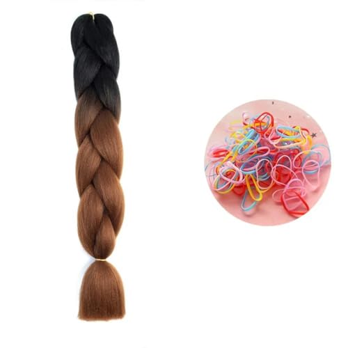 24 Zoll Jumbo Braids Extensions Synthetisches Flechthaar Afro Ombre Farbe Haar für Kinder Zopf B29 24inch 1Stück von KENFHH