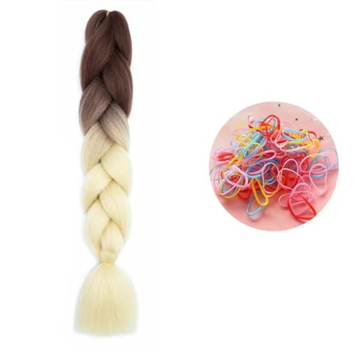 24 Zoll Jumbo Braids Extensions Synthetisches Flechthaar Afro Ombre Farbe Haar für Kinder Zopf B39 24inch 1Stück von KENFHH
