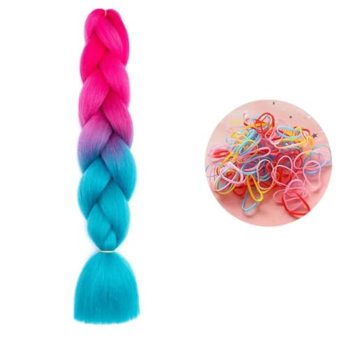 24 Zoll Jumbo Braids Extensions Synthetisches Flechthaar Afro Ombre Farbe Haar für Kinder Zopf B41 24inch 1Stück von KENFHH