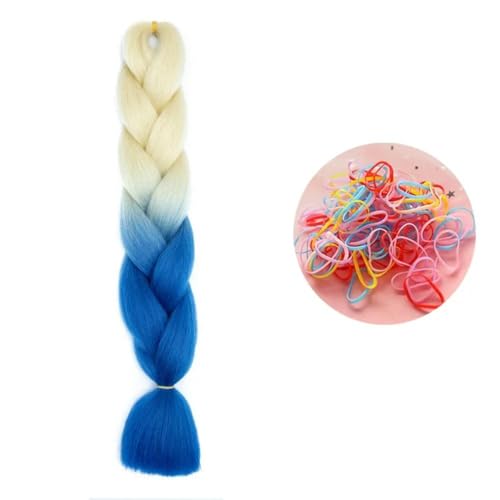 24 Zoll Jumbo Braids Extensions Synthetisches Flechthaar Afro Ombre Farbe Haar für Kinder Zopf B49 24inch 1Stück von KENFHH