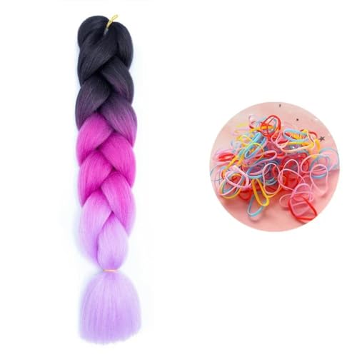 24 Zoll Jumbo Braids Extensions Synthetisches Flechthaar Afro Ombre Farbe Haar für Kinder Zopf C22 24inch 1Stück von KENFHH