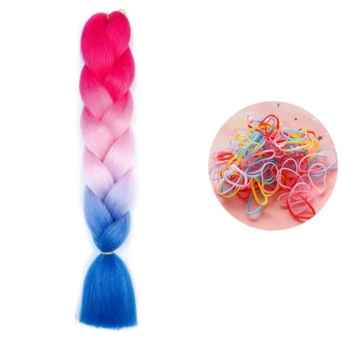 24 Zoll Jumbo Braids Extensions Synthetisches Flechthaar Afro Ombre Farbe Haar für Kinder Zopf C23 24inch 1Stück von KENFHH