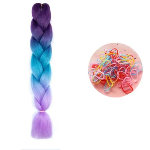 24 Zoll Jumbo Braids Extensions Synthetisches Flechthaar Afro Ombre Farbe Haar für Kinder Zopf C26 24inch 1Stück von KENFHH
