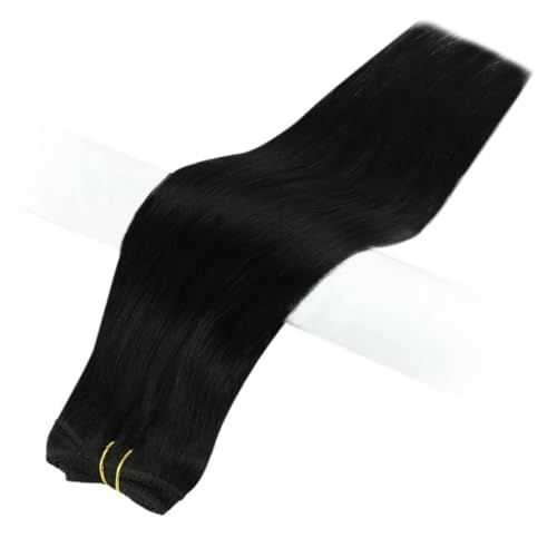 3-teilige Clip-On-Extensions aus Echthaar, Clip-In-Haarverlängerungen aus Echthaar für Frauen, 1 20 Zoll, 100 Gramm, 2 Sets von KENFHH
