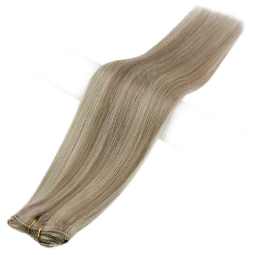 3-teilige Clip-On-Extensions aus Echthaar, Clip-In-Haarverlängerungen aus Echthaar für Frauen, 18p613, 18 Zoll, 100 Gramm, 2 Sets von KENFHH