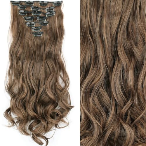 7-teilig/Set 16 Clips Haarverlängerung Schwarz Langes Glattes Haar Ombre Haarteil Hitzebeständig Für Frauen Frisur M4 30 24 Zoll von KENFHH