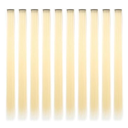 Synthetische 10-teilige glatte Haarverlängerungen zum Anklipsen, 55,9 cm, bunte Highlights, für Partys mit Frauen, G1, 55,9 cm Synthetische 10-teilige glatte Haarverlängerungen zum Anklipsen, 55,9 cm, bunte Highlights, für Partys mit Frauen, G1, 55,9 cm von KENFHH
