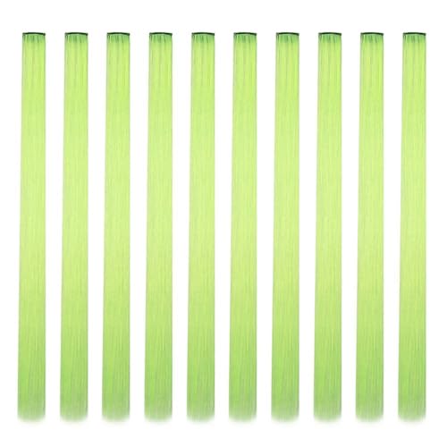 Synthetische 10-teilige glatte Haarverlängerungen zum Anklipsen, 55,9 cm, bunte Highlights, für Partys mit Frauen, G6, 55,9 cm von KENFHH