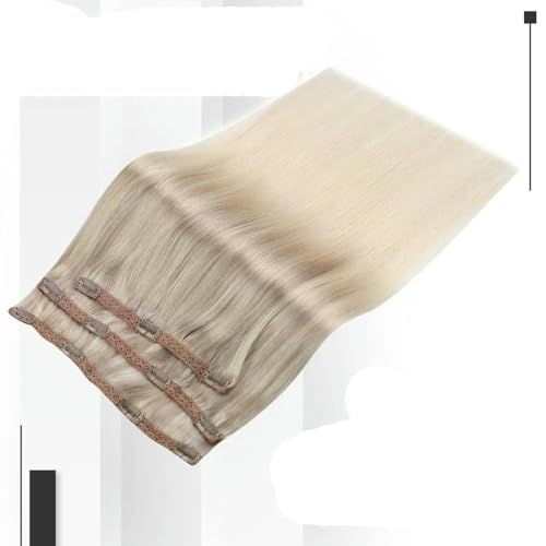 Vollglänzende Clip-in-Haarverlängerungen aus Echthaar, 3-teilig, 100 g, glatt, 12 20, doppelte Tressen, Haarverlängerungen aus Echthaar für Frauen, 18 22 60 20 Zoll (100 g), 3 6 Monate (6 Stück) von KENFHH