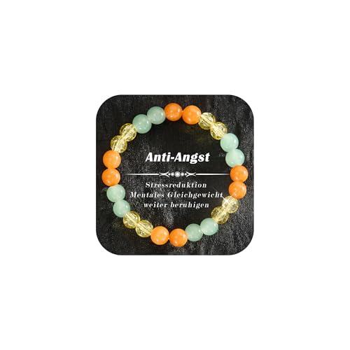 KENIY Naturstein Armband Damen 8mm Runde Edelsteine Armband Damen Elastischen Kristall Frauen Herren Spirituelle Chakra Schmuck Geschenke für Frauen von KENIY