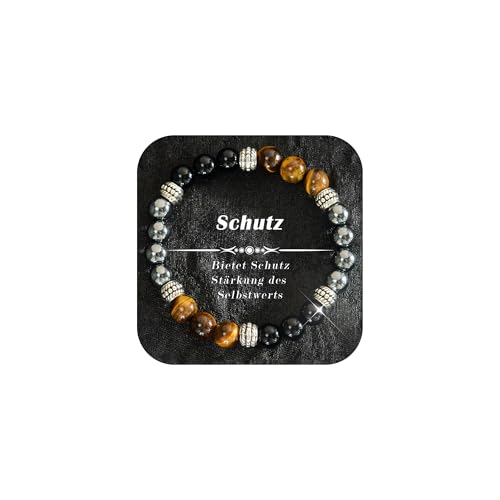 KENIY Naturstein Armband Damen 8mm Runde Edelsteine Armband Damen Elastischen Kristall Frauen Herren Spirituelle Chakra Schmuck Geschenke für Frauen von KENIY