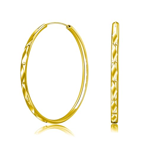 KENIY Ohrringe Silber 925 für Damen Creolen Hypoallergen 14K Vergoldete Gold Leichte Silber Ohrringe Damen für Frauen Mädchen 20 30 40 50 60mm von KENIY