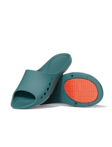 KENROLL Rutschfeste Duschschuhe, leichte Hausschuhe für den Innenbereich, Badezimmer, Dusch-Sandalen, Hausschuhe für Damen und Herren, Cyan, 7-8 Women/6-7 Men von KENROLL