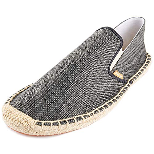 KENTTI Herren Casual Canvas Slip auf flachen Espadrilles Schwarz 44 EU von KENTTI