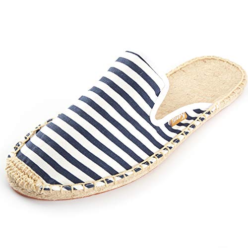 Kentti Herren Classic Stripe Canvas Flache Espadrilles Pantoletten Navy 40 EU von Kentti