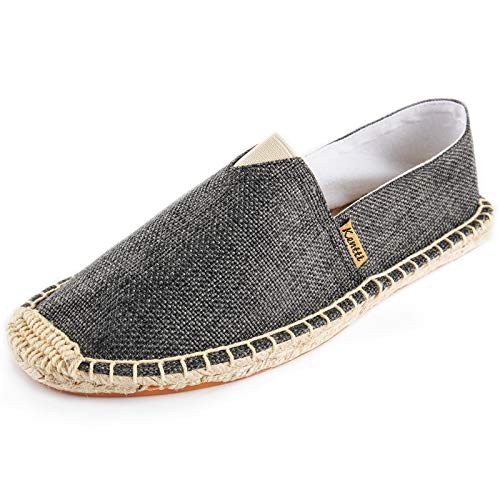 KENTTI Herren Classics Canvas Slip auf flachen Espadrilles Schwarz 43 EU von KENTTI