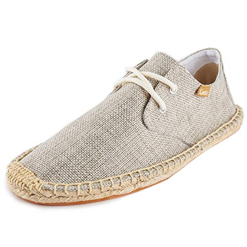 KENTTI Herren Schnürung Casual Canvas Slip auf flachen Espadrilles Aprikose 44 EU von KENTTI