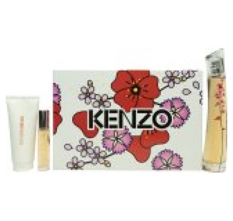 KENZO Eau de Parfum Flower Ikebana Sakura Gift Set 75ml EDP + 10ml EDP + 75ml Body Lotion von KENZO