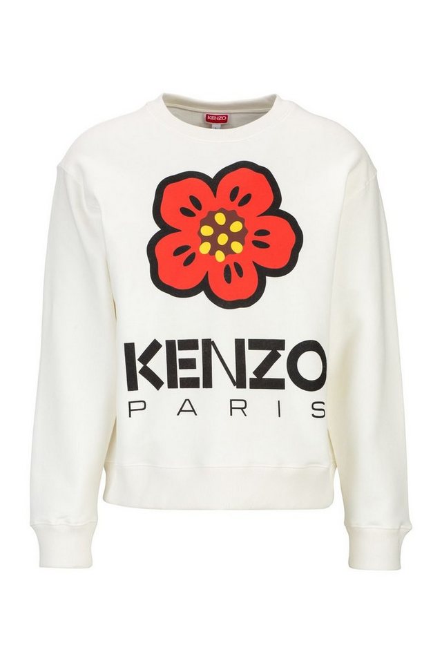 KENZO Sweatshirt Flower Print mit ikonischem roten Blumenmotiv und Logo-Print von KENZO