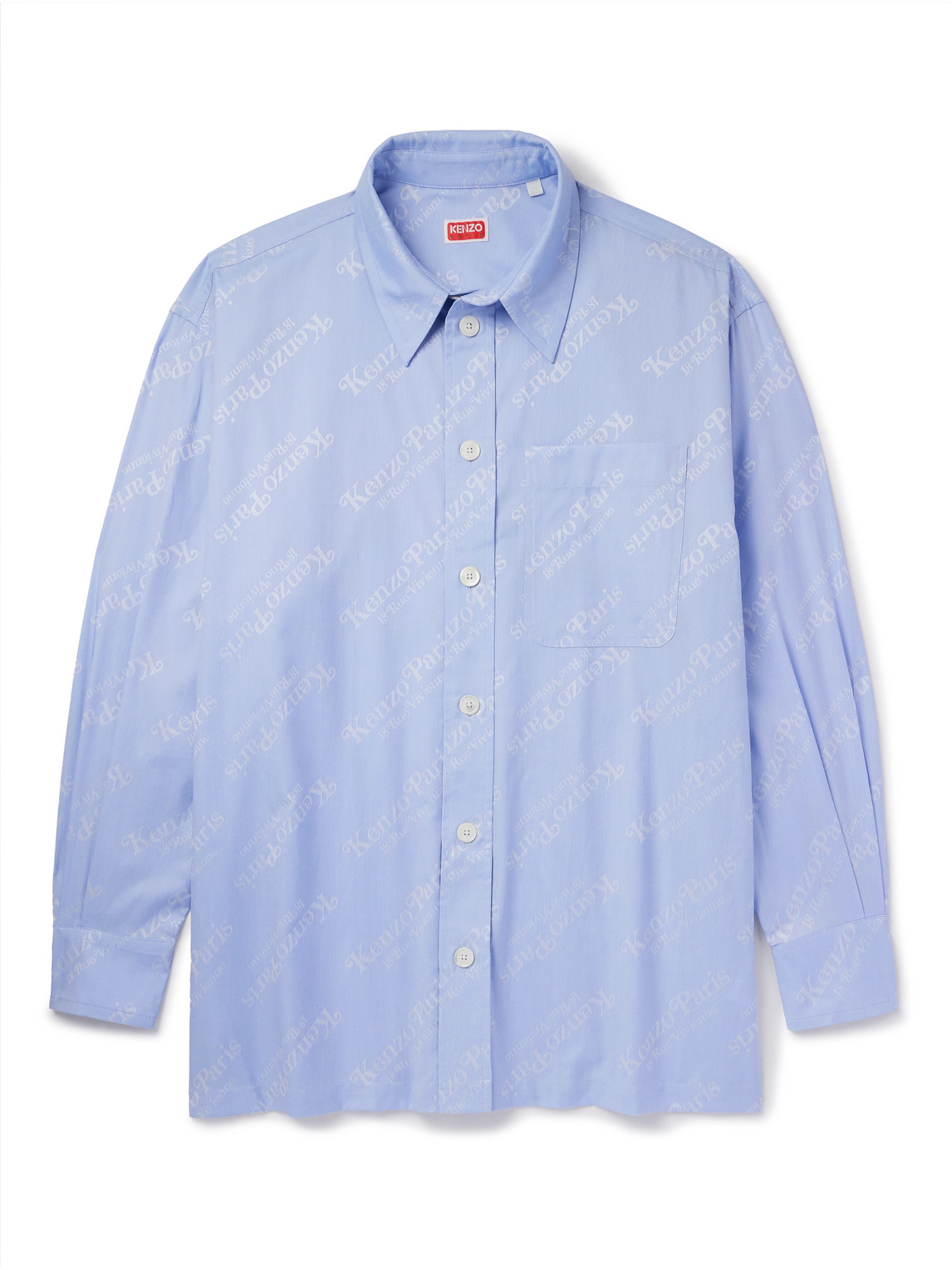 KENZO - VERDY Oversized Logo-Jacquard Cotton Shirt - Men - Blue - L von KENZO